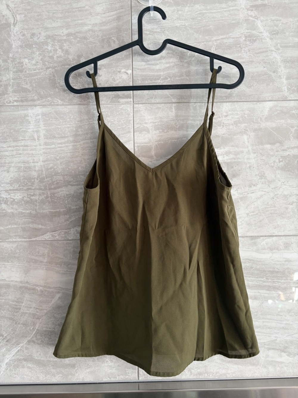 SHEIN Olive Green V-Neck Adjustable-Strap Camisole